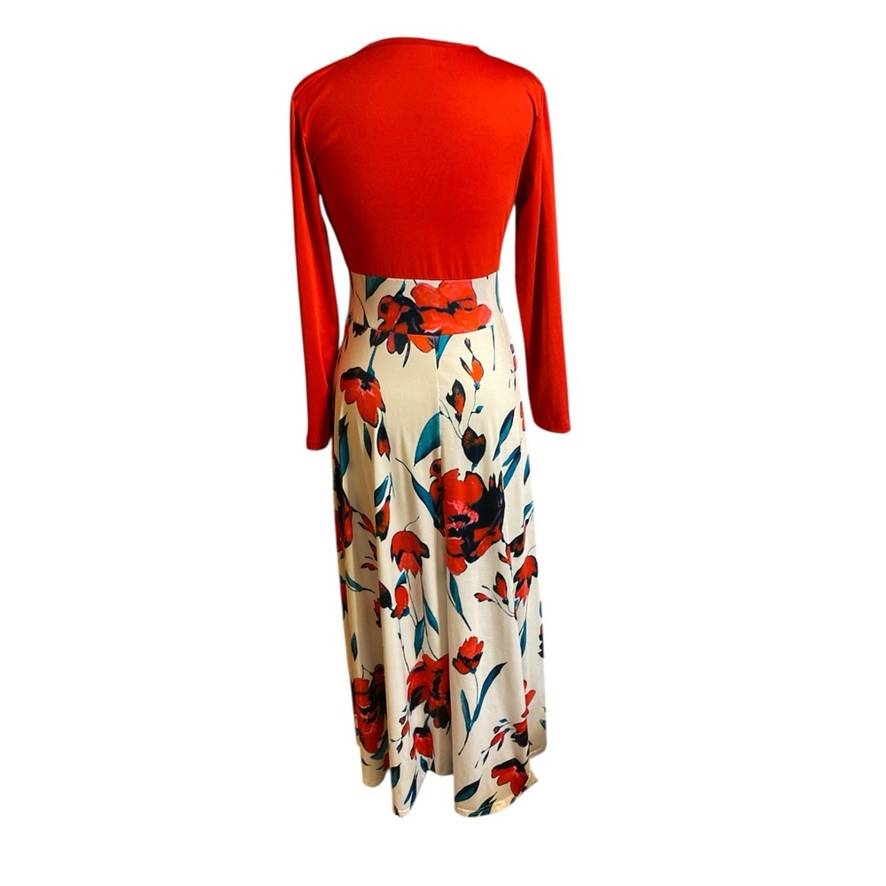 Amazon Red and White Floral Maxi Dress - Picture 2 of 4